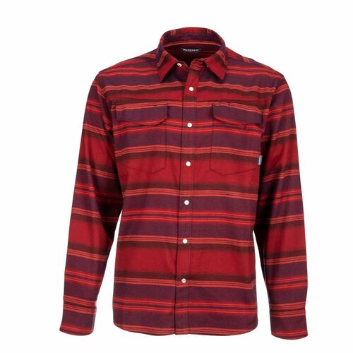 Gallatin Flannel Shirt Auburn Red Stripe S - S